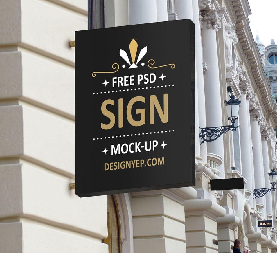 Free Shop Sign Mockup PSD