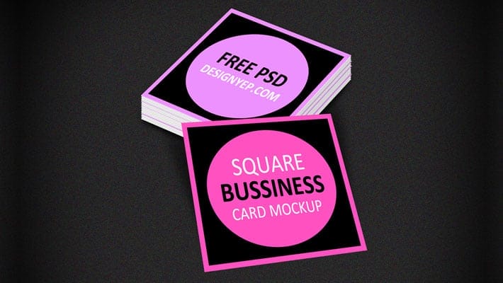 Free Square Business Card Mockup PSD