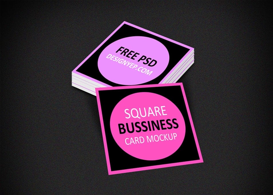 Free Square Business Card Mockup PSD