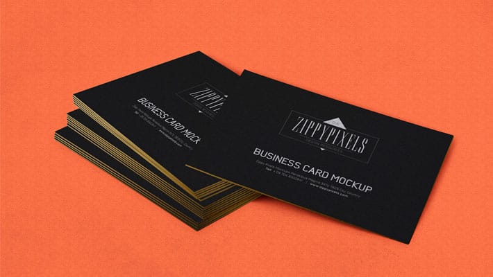 Free Stacked Business Card PSD Mockup