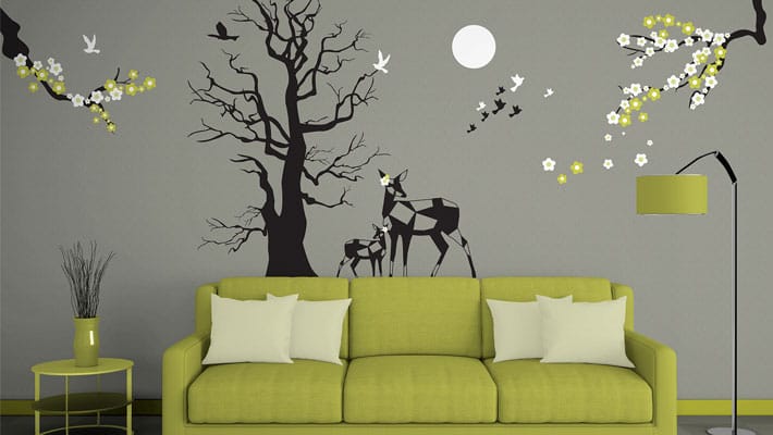 Free Wall Mockup In Gorgeous Living Room Environment