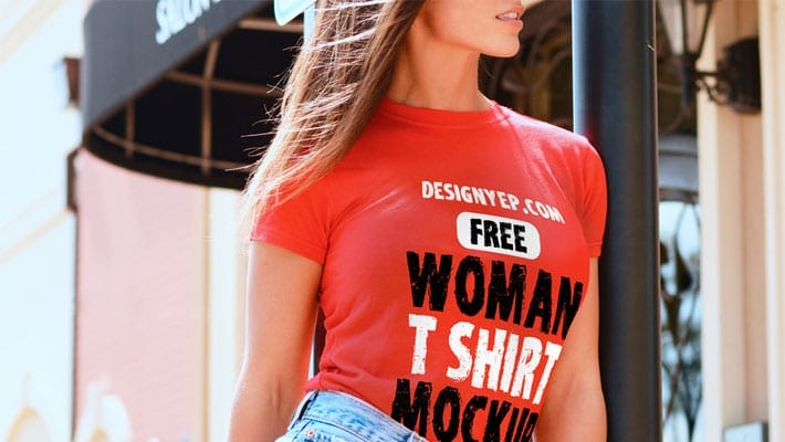 Free Women T Shirt Mockup PSD