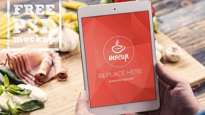 Free iPad Mini Mockup Food