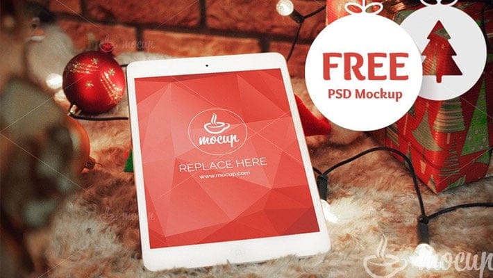 Free iPad Retina Mockup XMAS