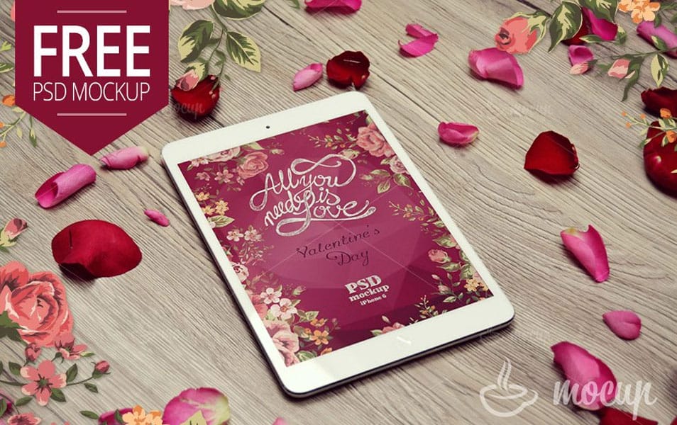 Free iPad Mini Mockup Valentine