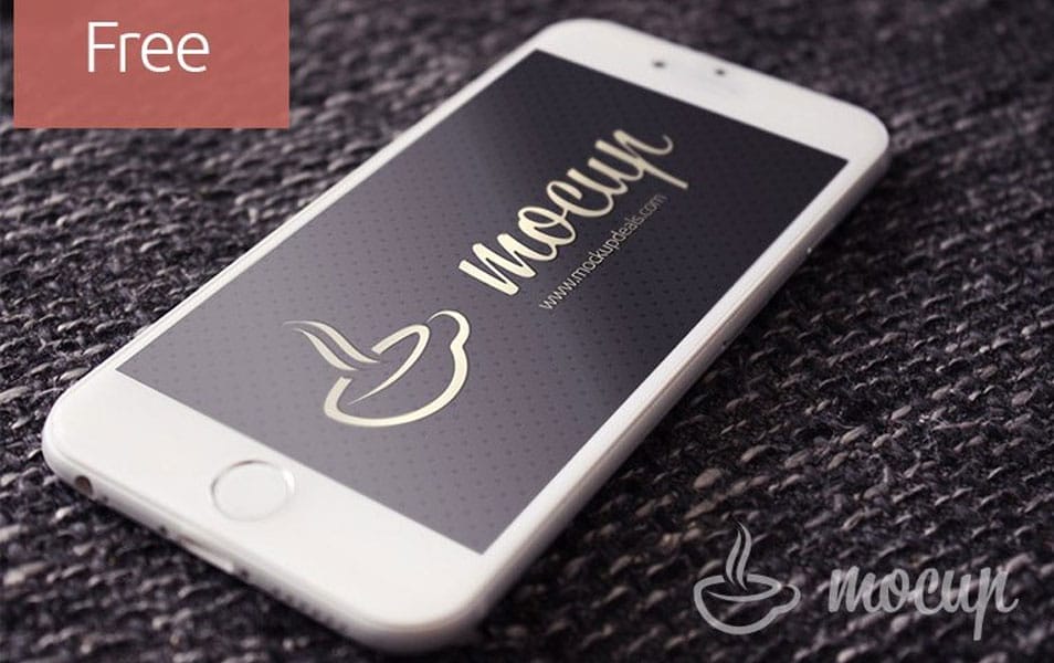 Free iPhone 6 PSD Mockup Couch
