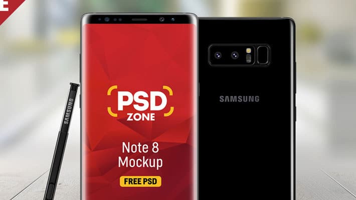 Samsung Galaxy Note 8 Mockup Free PSD