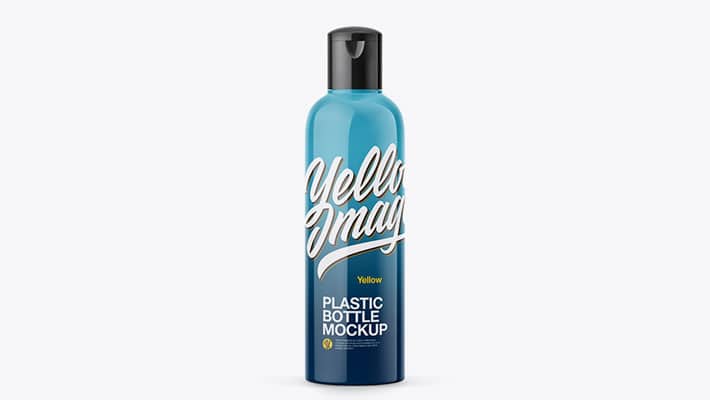 Glossy Plastic Bottle Mockup