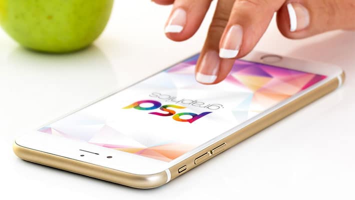 Gold iPhone 7 Plus Mockup Free PSD