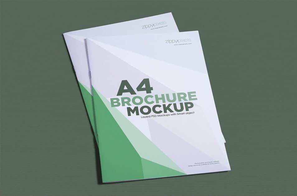 Gorgeous Free A4 Brochure Mockup In Portrait Layout