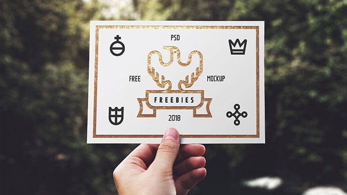 Holding Blank Card Mockup