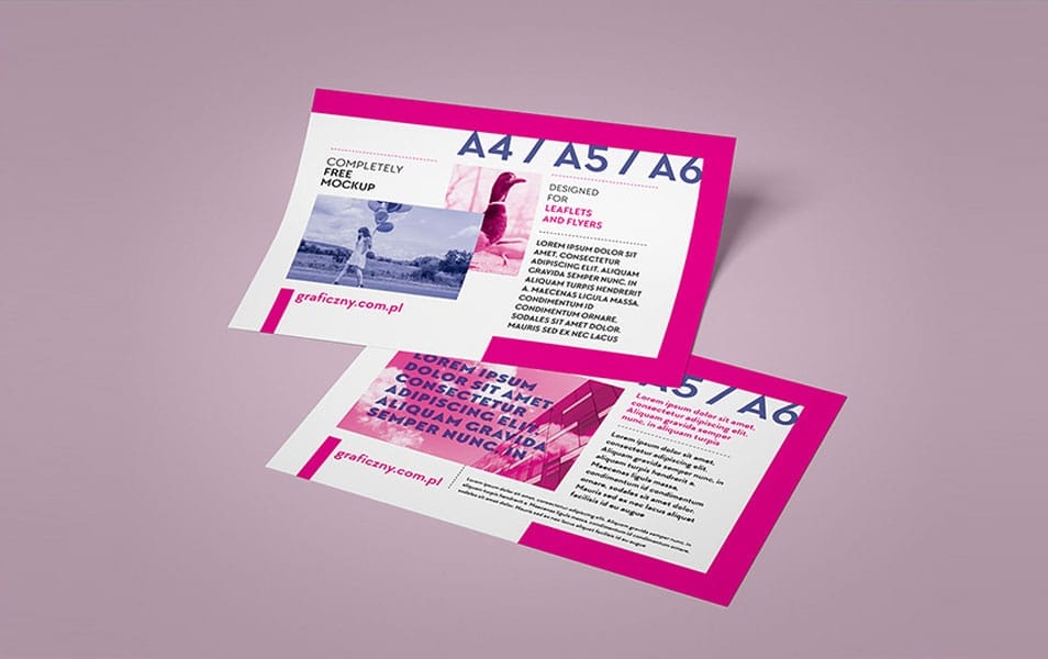 Horizontal Leaflet Mockup Set