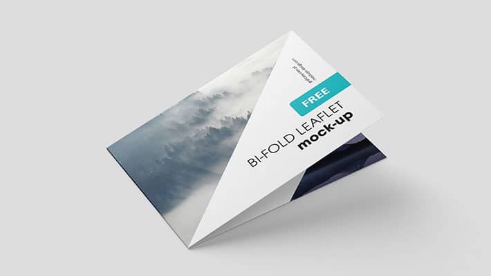 Horizontal Bi-fold Leaflet Mockup