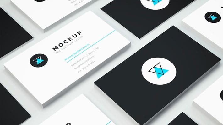Isometric Business Card Mockup