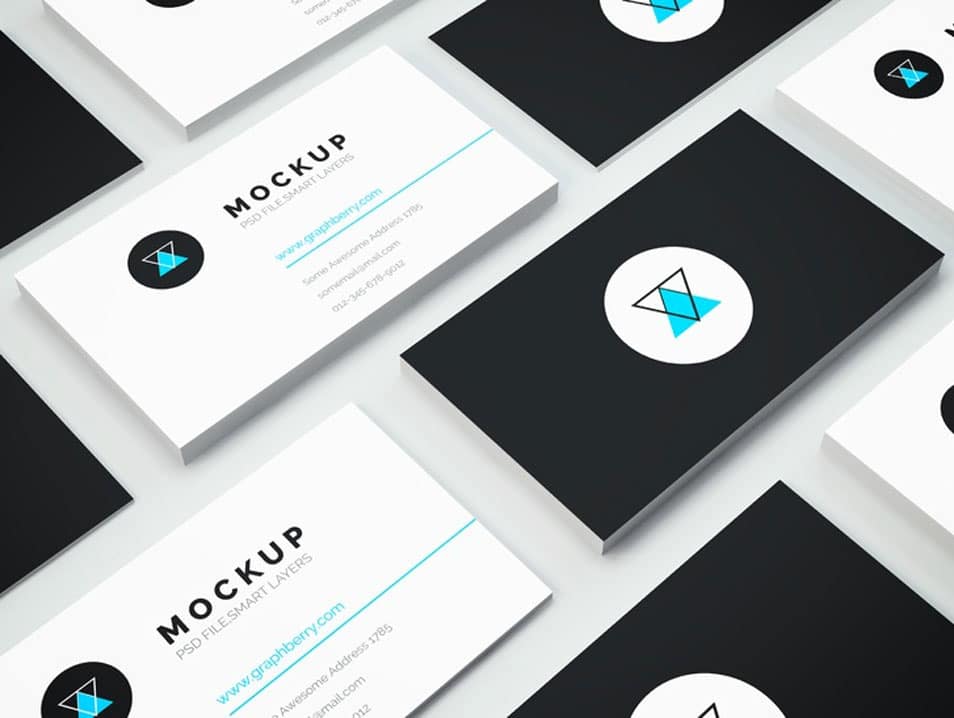 Isometric Business Card Mockup