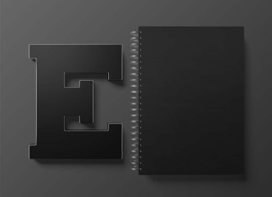 Letter and Notebook Free Mockup PSD