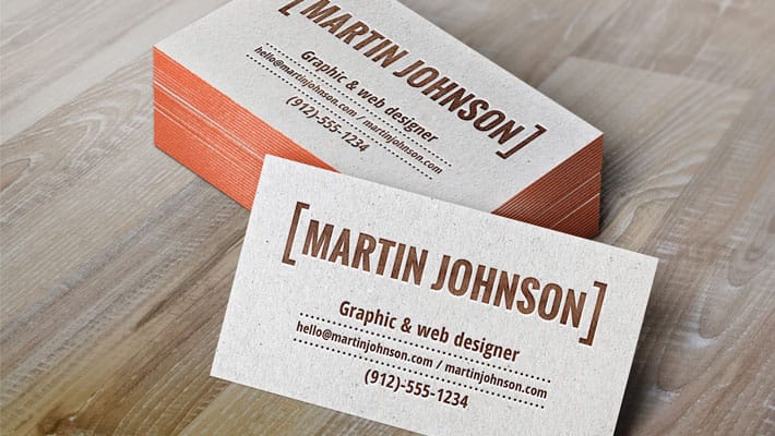 Letterpress Business Cards MockUp