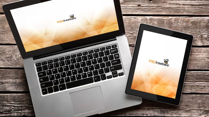 MacBook Pro and iPad Mockup Template Free PSD