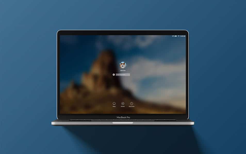 Macbook Front Free PSD Mockup
