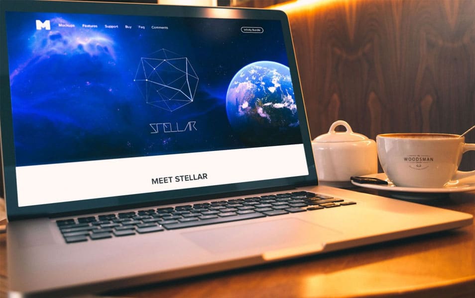 Macbook Pro And Coffee Cup Mockup