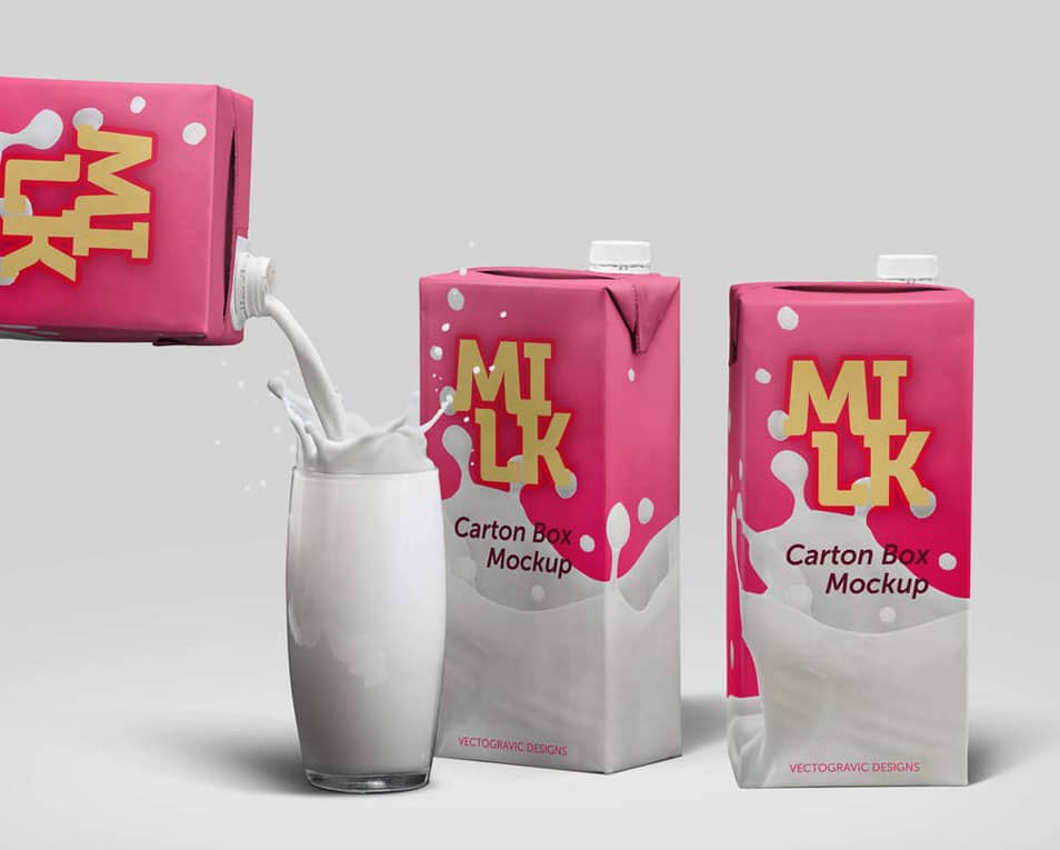 Milk Carton Box Mockup