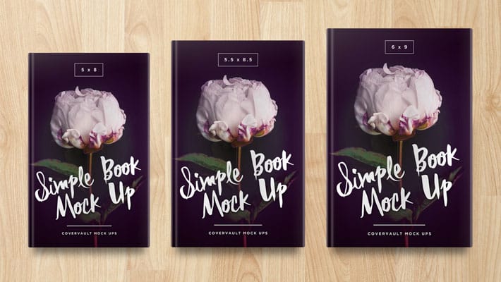 Multiple Sized Hardcover Book PSD Mockup