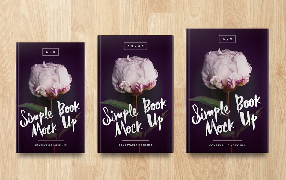 Multiple Sized Hardcover Book PSD Mockup