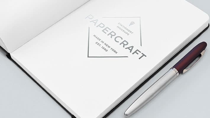 Notebook With Logo Mockup