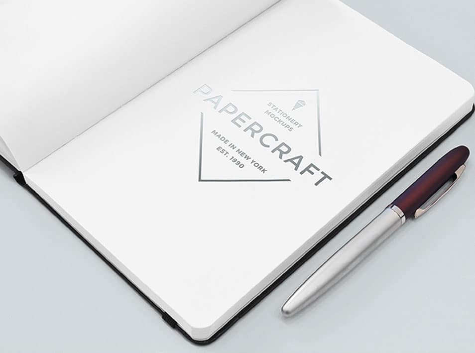 Notebook With Logo Mockup