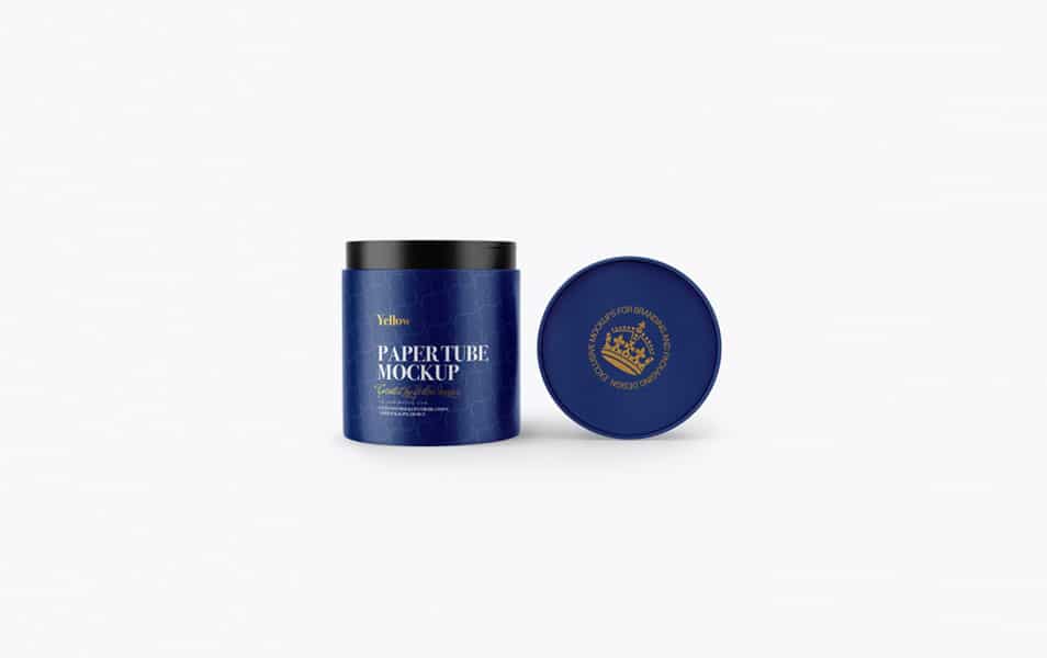 Opened Paper Tube Mockup