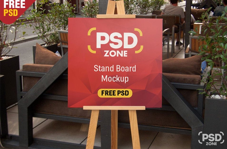 Outdoor Restaurant Menu Stand Board Mockup