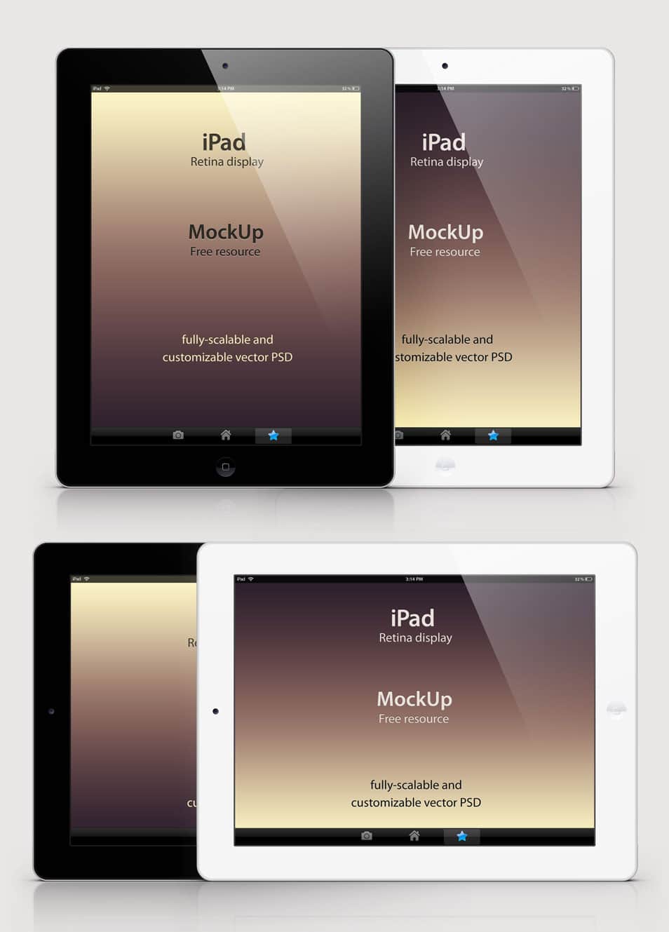 PSD iPad Retina Mockup Template