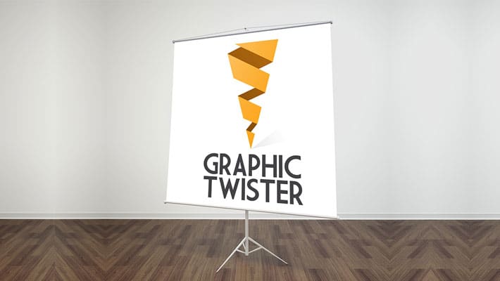 Paper Flip Chart Stand Mockup Left Side