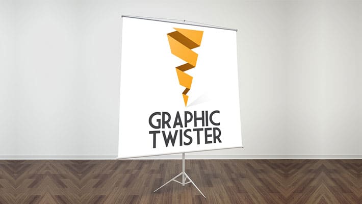 Paper Flip Chart Stand Mockup Right Side