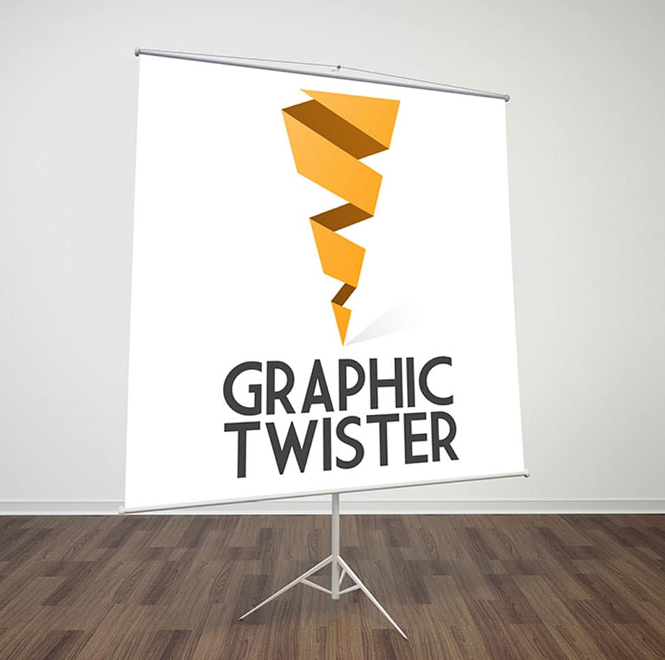 Paper Flip Chart Stand Mockup Right Side