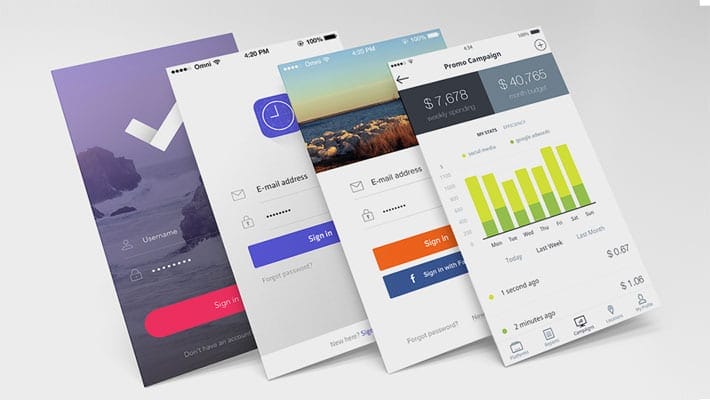 Perspective Screens Mock-Up Free PSD