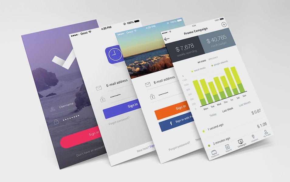 Perspective Screens Mock-Up Free PSD