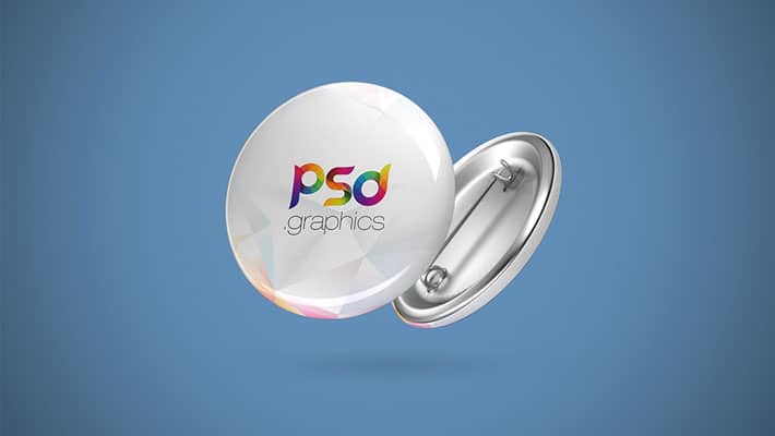 Pin Button Badge Mockup Free PSD