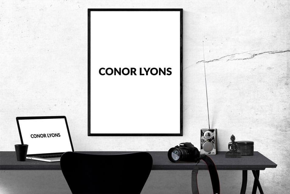 Poster & Macbook Desktop Mockup