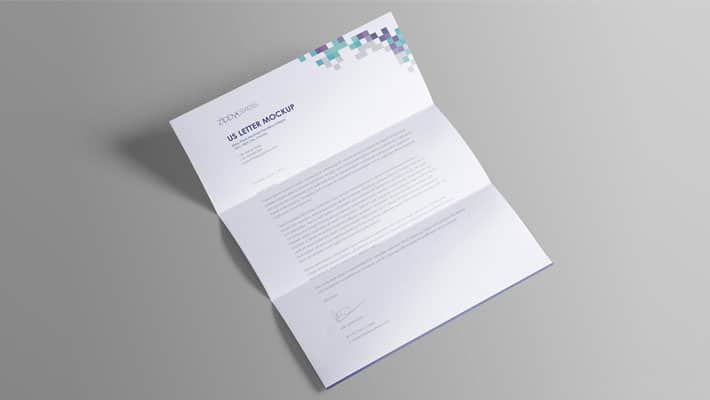 Professional & Clean Free US Letter Paper Mock-Up