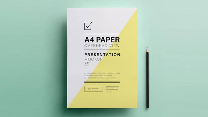 Psd A4 Overhead Paper Mock-Up