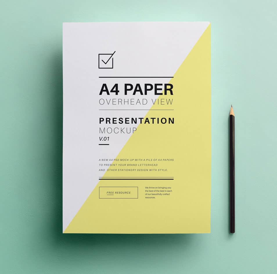 Psd A4 Overhead Paper Mock-Up