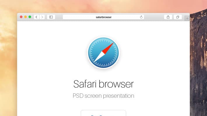PSD Safari Yosemite Browser Mockup