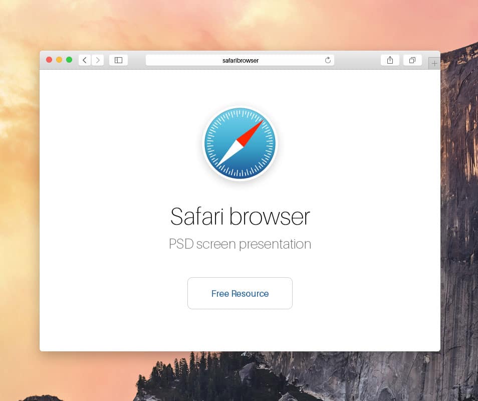 PSD Safari Yosemite Browser Mockup