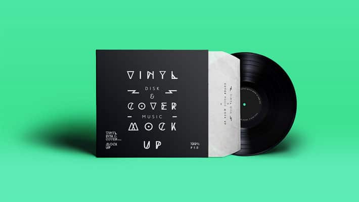 PSD Vinyl Cover Record Mock Up