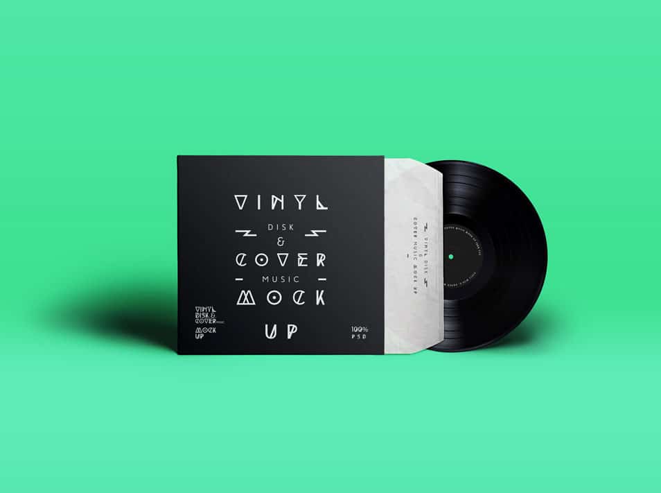 PSD Vinyl Cover Record Mock Up