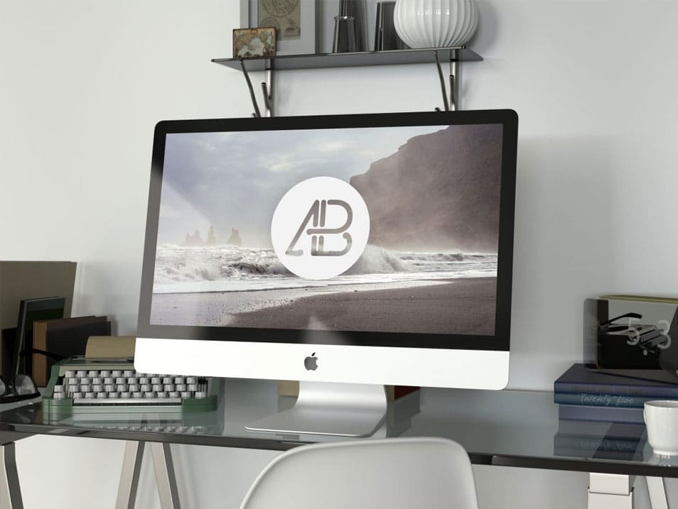 Realistic 5k iMac Mockup