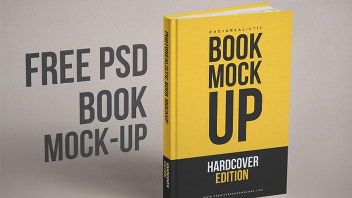 Realistic Book Cover Free PSD Mockup
