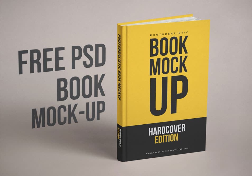 Realistic Book Cover Free PSD Mockup