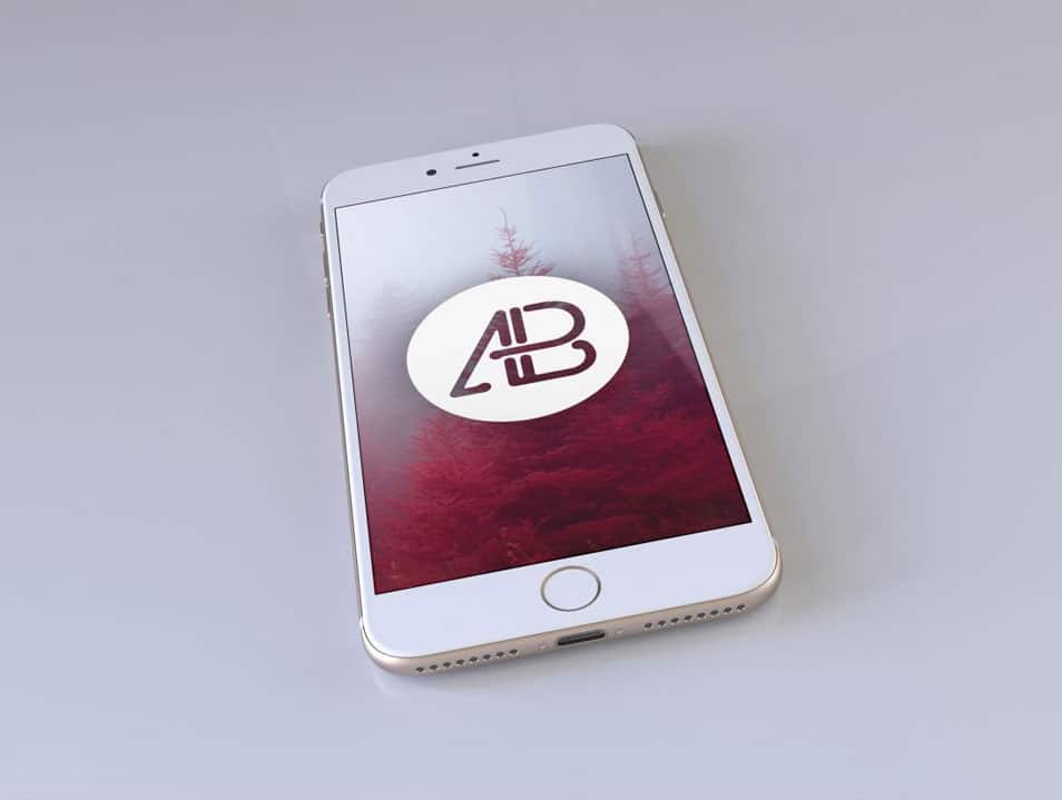 Realistic Gold iPhone 7 Plus Mockup